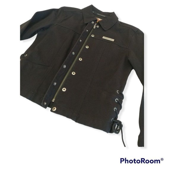 Women's Small S Harley-Davidson Denim Jacket - Picture 4 of 8